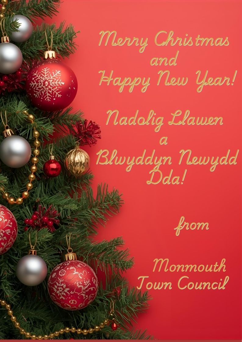 Merry Christmas and Happy New Year from Monmouth Town Council poster