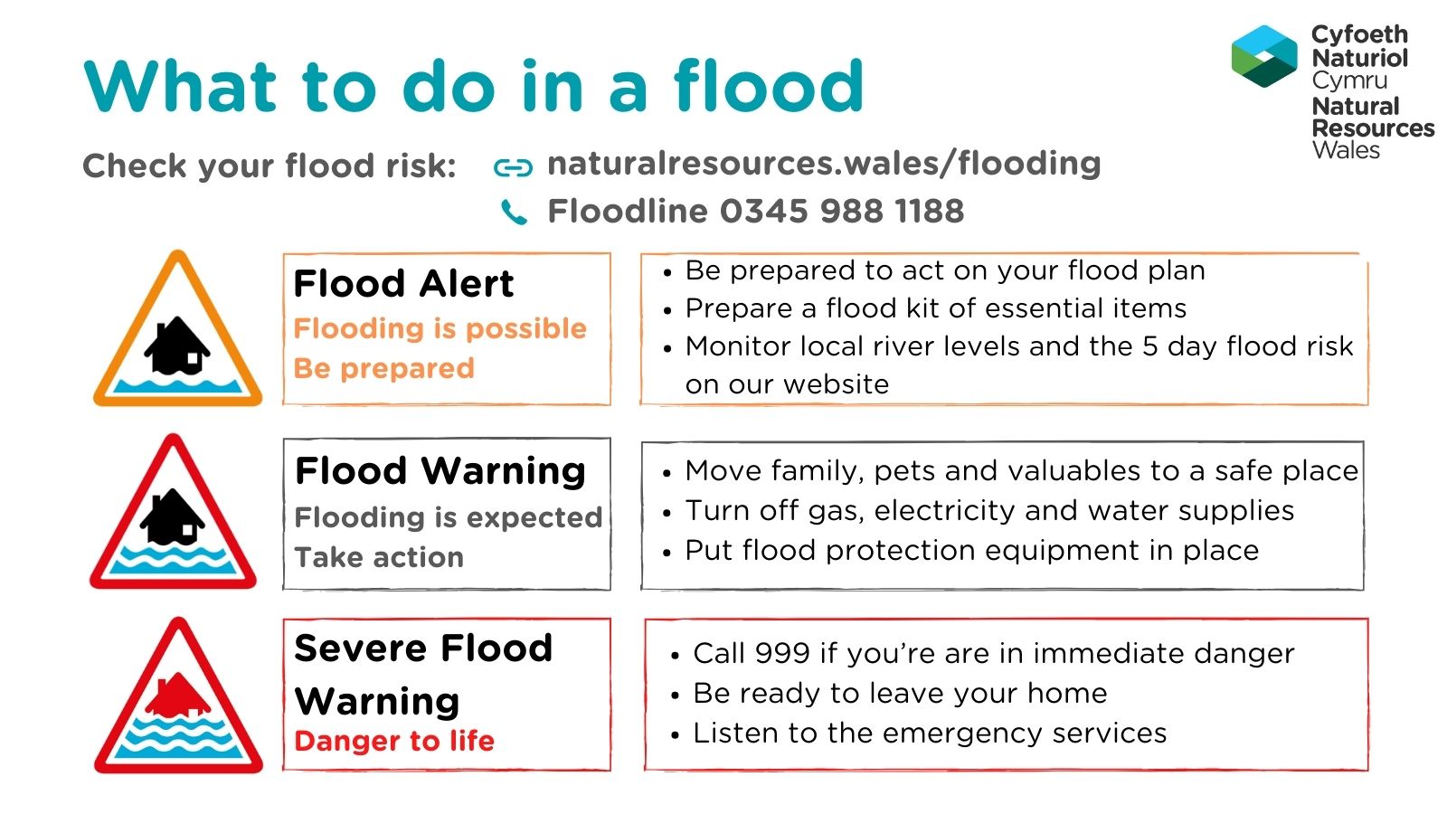 NRW What to do in a flood poster