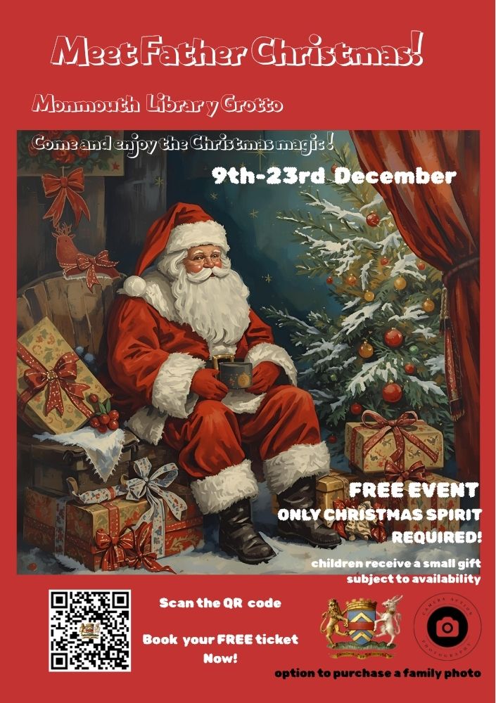 Poster for Meet Father Christmas at Monmouth Library Events