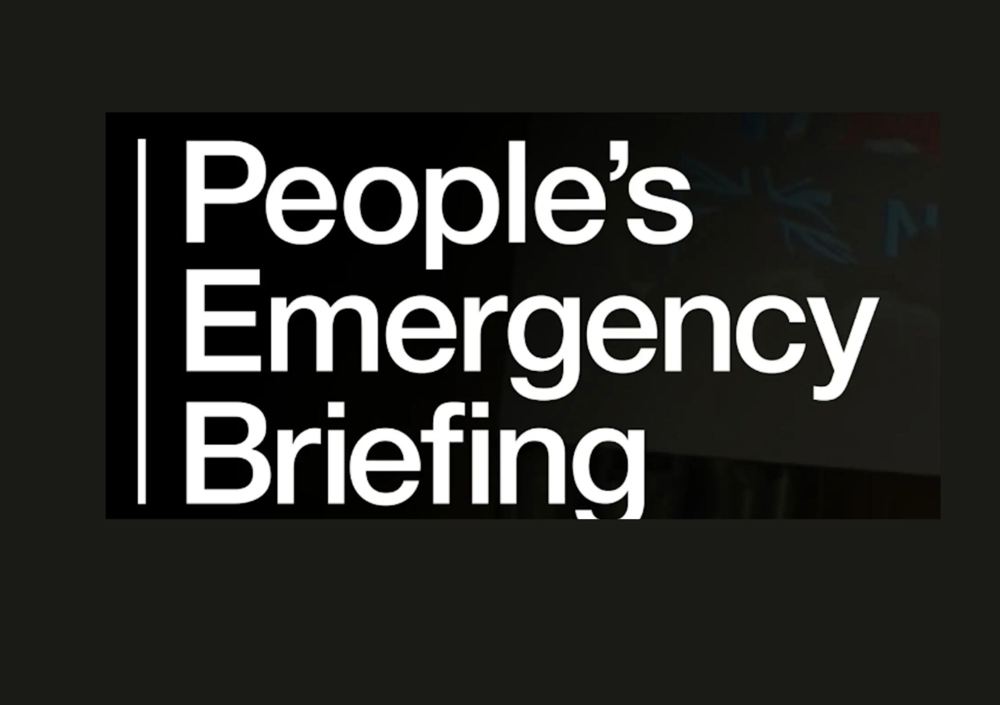 Poster for People's Emergency Briefing