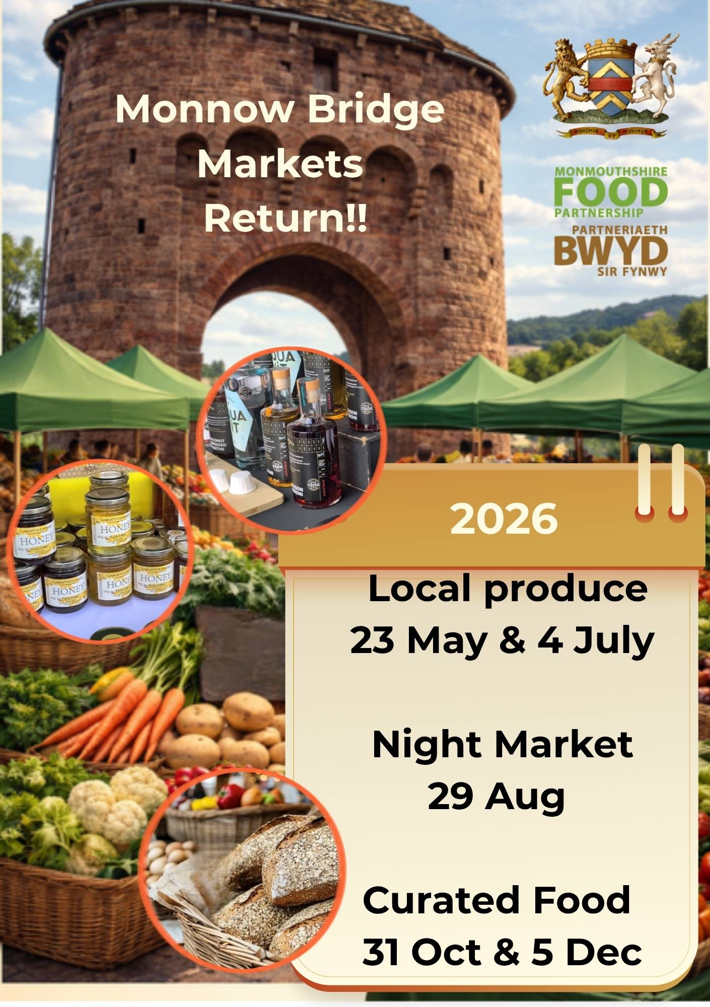 Poster for Monnow Bridge Markets Return