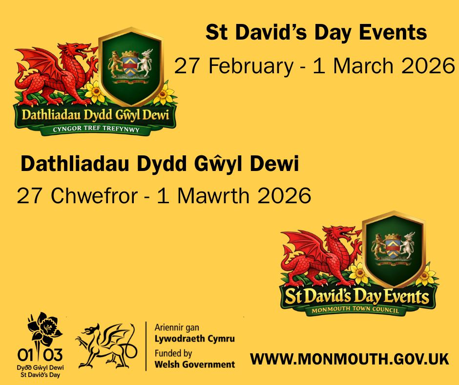 Poster Ar Gyfer Dathliadau Dydd Gwyl Dewi 27 Chwefror - 1 Mawrth 2026 / Poster for St David's Day Events 27 February - 1 March 2026 